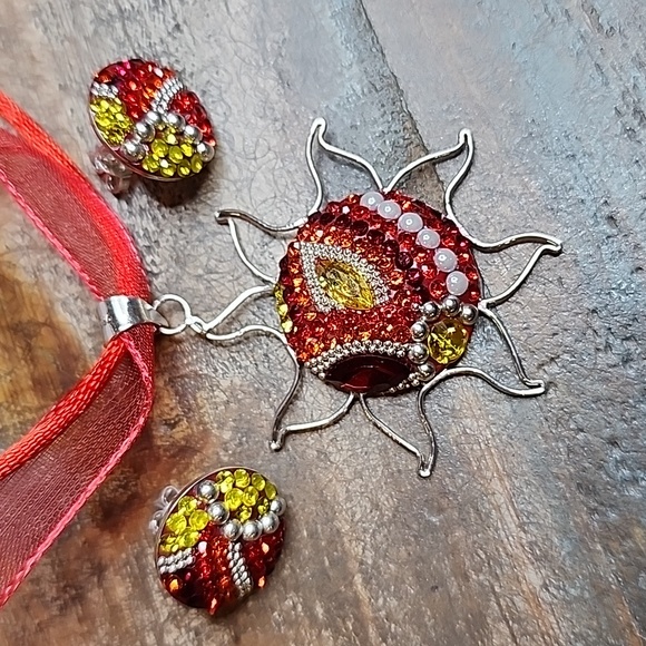 Sterling Silver Sun Necklace Set - Picture 2 of 8